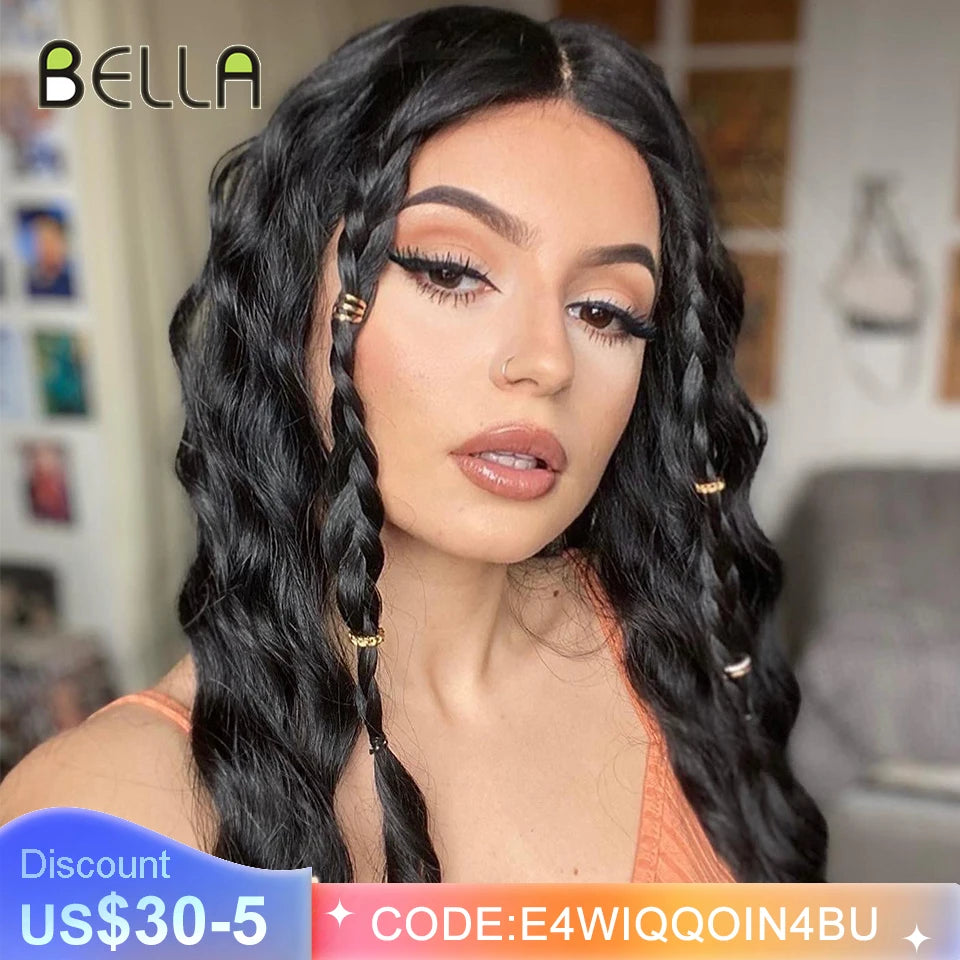 Make a bold statement with this 30-inch synthetic lace front wig featuring deep wave curly blonde hair with pink accents—perfect for cosplay and standout style! -