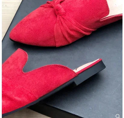 Female Simple Sewing Plain Shoes Outdoor Pointy Toe Slides Camel Blue Soft Sole Wide Fitting 48-33 2022 New Arrivals De Mujer -
