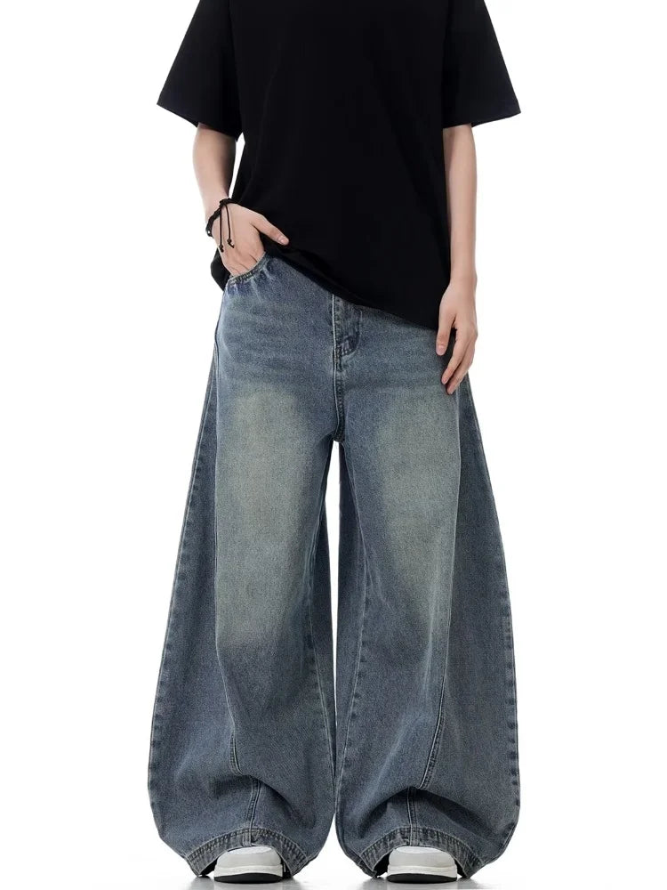 Step out in style with these new vintage blue baggy jeans for women—comfort meets classic cool! -