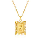 Stainless Steel Initial Letter Necklace For Women & Men -