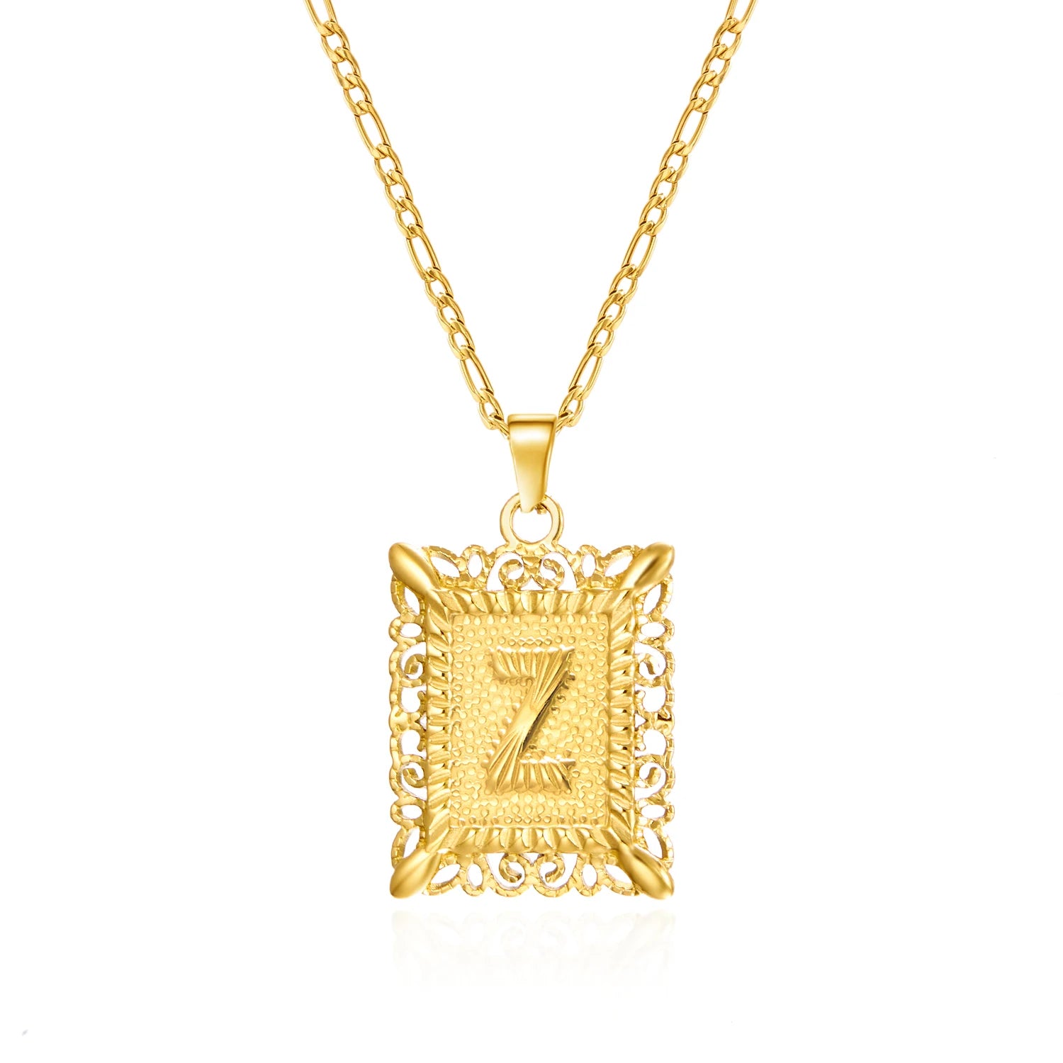 Stainless Steel Initial Letter Necklace For Women & Men -