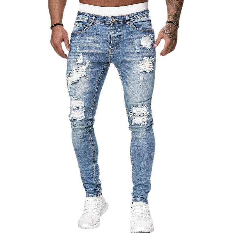 New Men's Ripped Slim Fit Jeans -