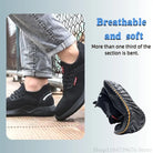Braided safety shoes for men with steel toe protection, bump-proof, breathable, comfortable, lightweight, durable and safe. -