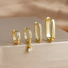 4PCS Luxury Gold Plated U-shape Hoop Earrings -