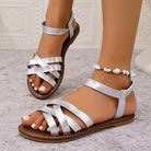 Shoes for Women 2025 Summer New Women Flat Sandals Bottom Roman Strap Sandals with Non Slip Rubber Soles Ladies Daily Sandalia -
