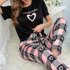 Stylish Simple Women's Summer Breathable Comfort Pajamas Women's Digital Alphabet Butterfly Print Short Sleeve Set Sleepwear -
