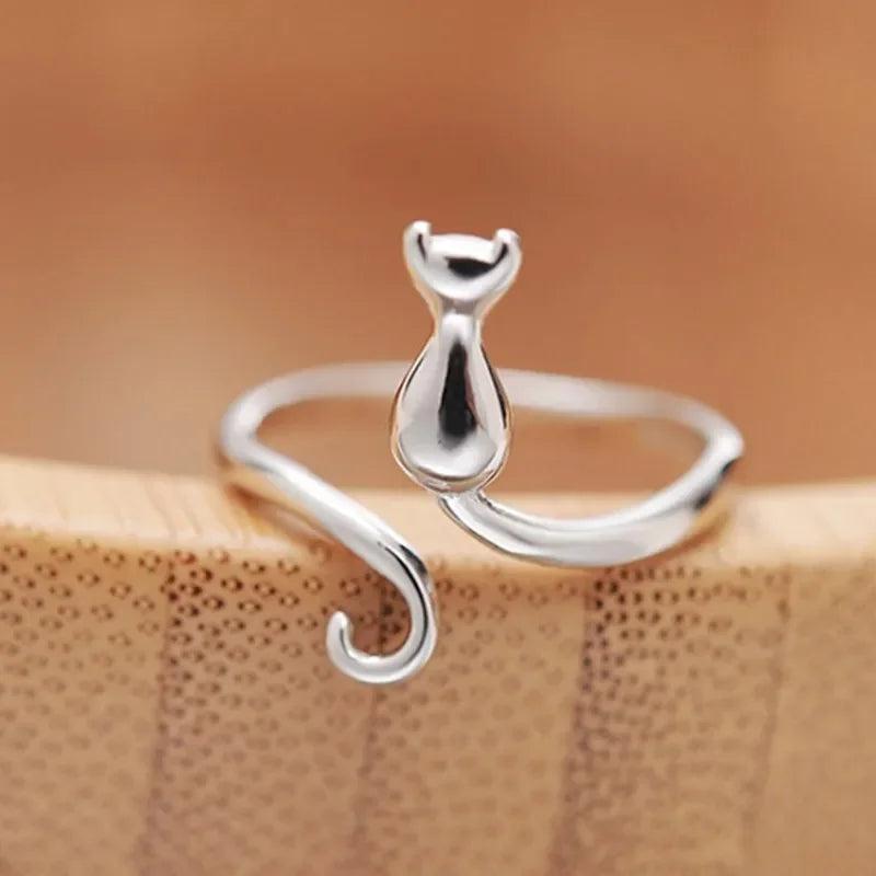 Sterling Silver Cat Rings -