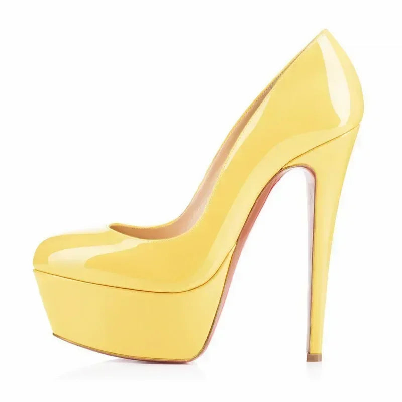 Women Pumps Stiletto Sexy Platform Round Toes 14cm Extremely Stripper Pole Dance High Heels Party Dress Wedding Shoes Large Size -