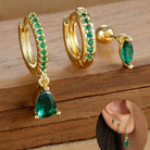3PCS Stainless Steel Zircon Flower Earring Set for Women -