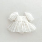 Dress your toddler in sweet style with this new baby lace dress featuring a big bowknot and short sleeves—perfect for special occasions! -