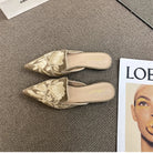 Women Luxury Fashion Elegant Pointed Toe Slides -