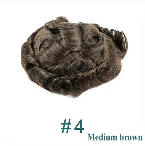 Achieve a seamless look with this natural hairline lace front male wig—ash blonde to brown shades, breathable 100% human hair, featuring lace & PU cap for a comfortable, realistic fit! -