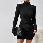 Long Sleeves Turtleneck Dress -