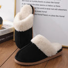Evshine Women Plush Cotton Slippers Winter Indoor Warm Soft House Slipper Comfort Memory Foam Slides Outdoor Fur Fuzzy Flat Shoe -