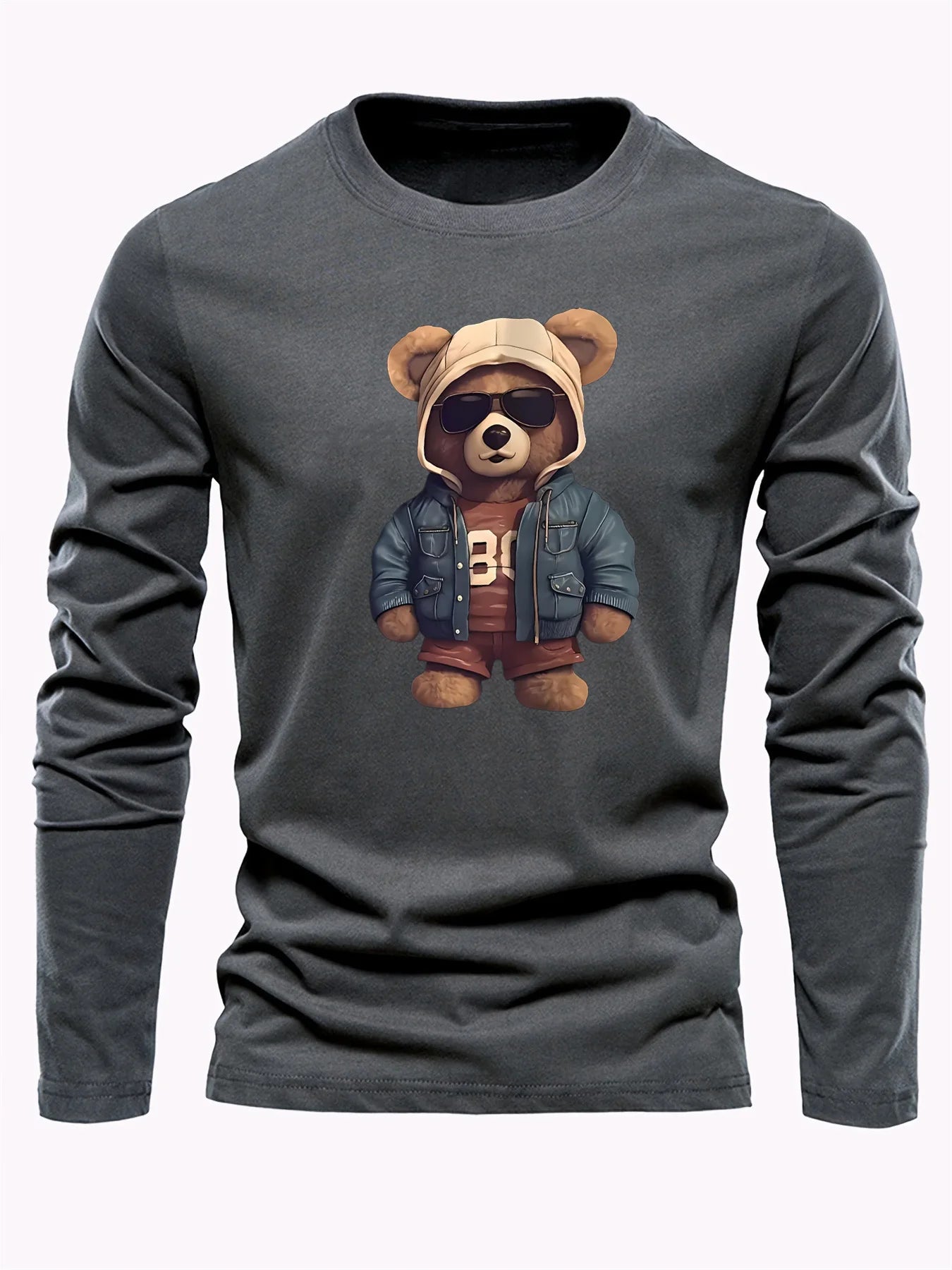 Men's 100% pure cotton long sleeved T-shirt top -