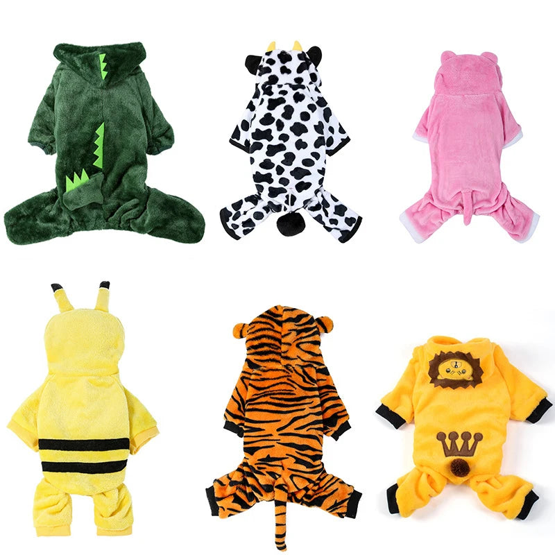 Keep your furry friend cozy and stylish with these soft, warm fleece dog jumpsuits—perfect for colder days and ensuring your pet stays comfortable! -