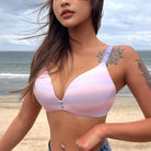 FINETOO Sexy Wire Free Push Up Underwear For Women Seamless Deep V Cup Bras Adjustable Comfort Bralette Female Backless Lingerie -