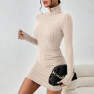 Long Sleeves Turtleneck Dress -