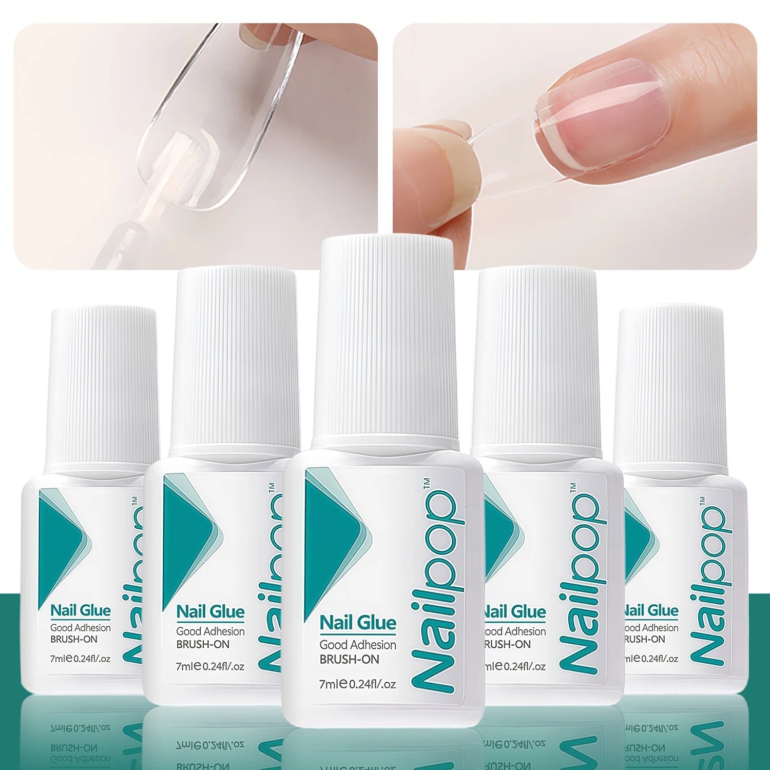 Nailpop Nail Glue 2/5PCS Strong Adhesive Fast Drying Long Lasting Transparent Acrylic Glue for Artificial Nails Nail Art Tools -