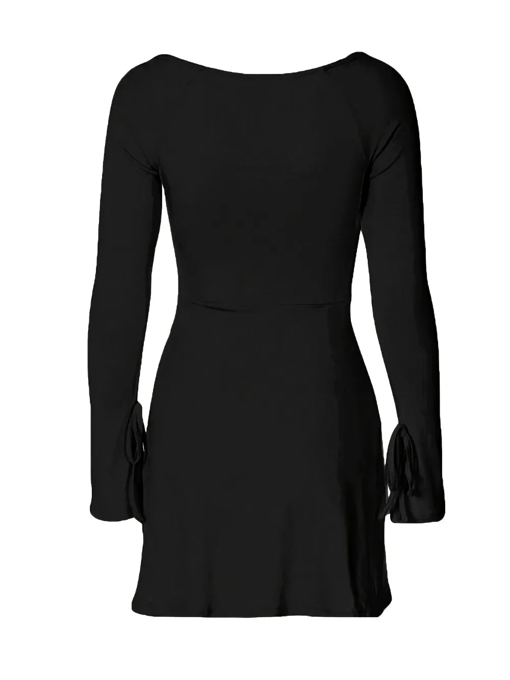 Womens Sexy Mini Dresses Long Sleeves with Lace-up Split -