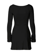 Womens Sexy Mini Dresses Long Sleeves with Lace-up Split -