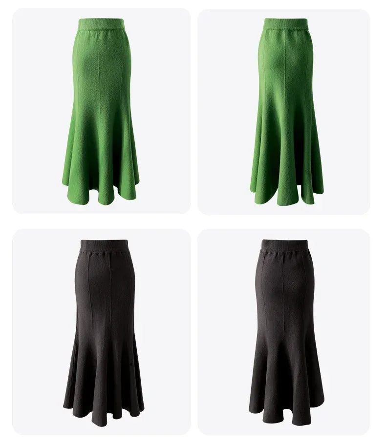 Stay cozy and chic with these fashionable women's long knitted skirts—perfect for stylish comfort all season! -