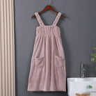 Women Wearable Bath Towel Wearable Towels Coral Fleece Women's Bath Skirt Absorbent Bath Skirt Shower Sauna Wear Towel -