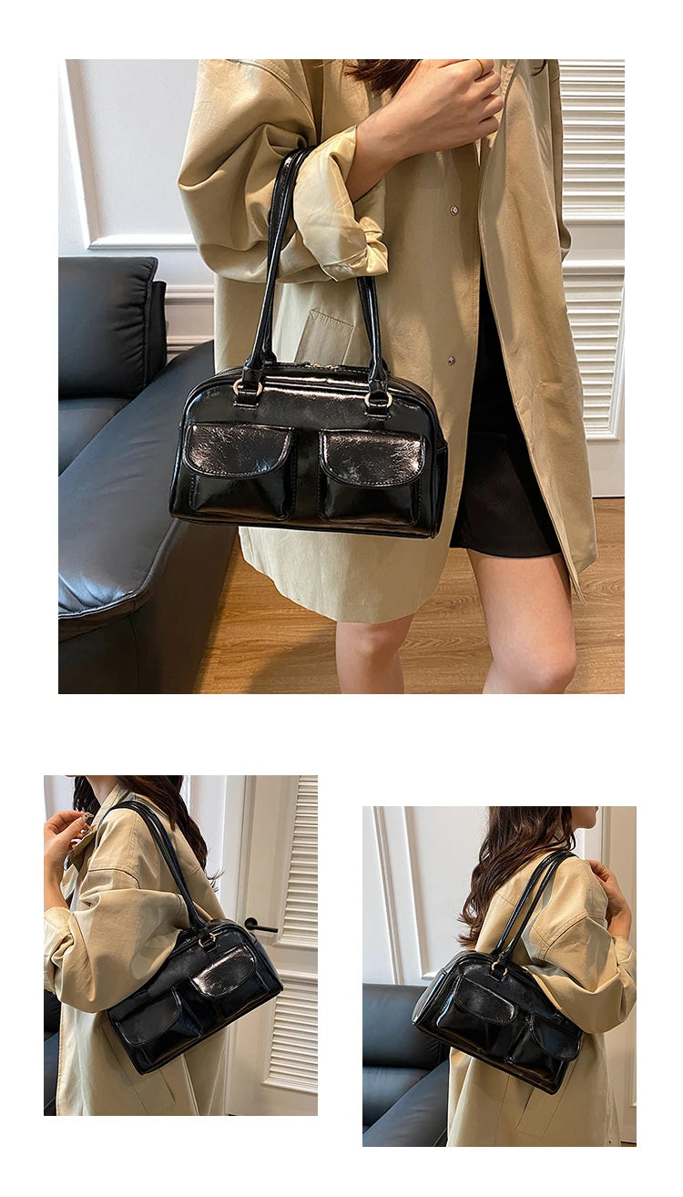 Accessorize stylishly with this black shoulder bag for women. This versatile handbag can be carried as a purse or a crossbody bag, making it a chic and practical choice for all occasions. -