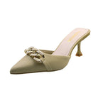 Baotou Half Drag Female Outside Wearing 2025 Summer New Fairy Wind Thin Heel Sandals High Heel Muller Slippers Slippers Women -
