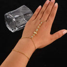 Stainless Steel Colorful Crystal Hand Chain Bracelet -