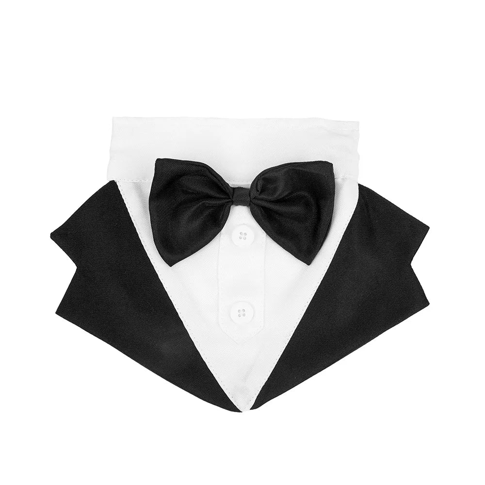 Dress up your pup for the occasion with this fashion-forward party show formal suit featuring a tie bow tuxedo—perfect for making a stylish statement! -