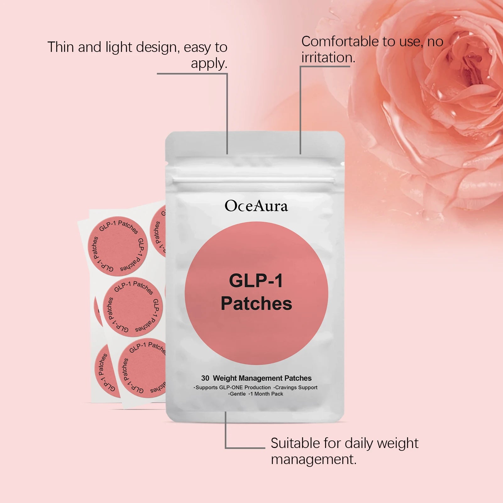 OceAura GLP-1 Patches for Weight Loss Sculpting Shaping Body Appetite Control -