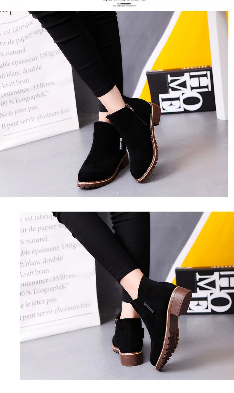 Stay stylish and cozy with these fashionable thick sole ankle boots. -