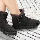 Women's casual sports shoes, mid-calf thick plush waterproof cotton boots, outer zipper cotton boots -