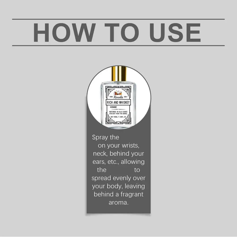 Men's Perfume Charming Whiskey Pheromone Natural Charm Attract Women Long-lasting Refreshing Elegant Fragrance Ideal Gift Dating -