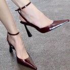Shoes for Women 2025 Fashion Summer Pointed Toe High Heels Sexy Ankle Strap Evening Party Sandal Sweet with Ankle Buckle Strap -
