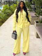 Wide Leg Pants Suit -
