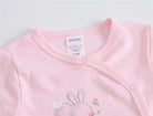 Keep your baby girl cozy this autumn with long a sleeve romper—featuring a cute rabbit design and soft cotton fabric, perfect for ages 0-12 months! -
