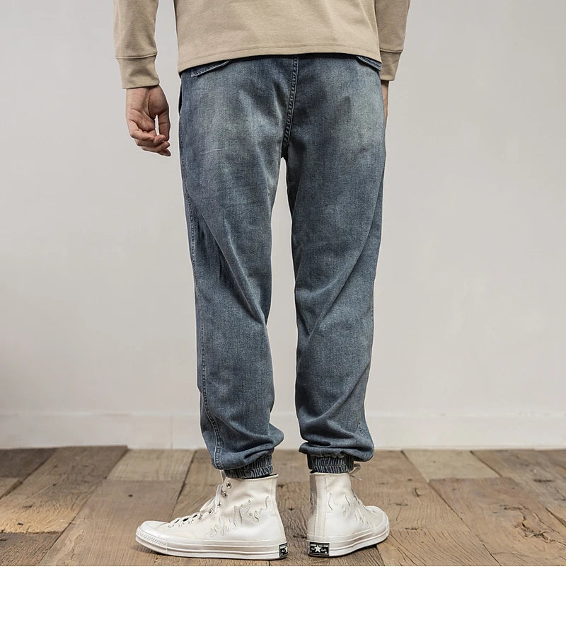 Classic Washed Blue Denim Jeans for Men -
