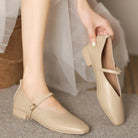 Woman Spring Casual Square Toe Low Soft Soled Shoes Lolita Ballerina Red Flats Female Elegant French Retro Buckle Mary Janes -