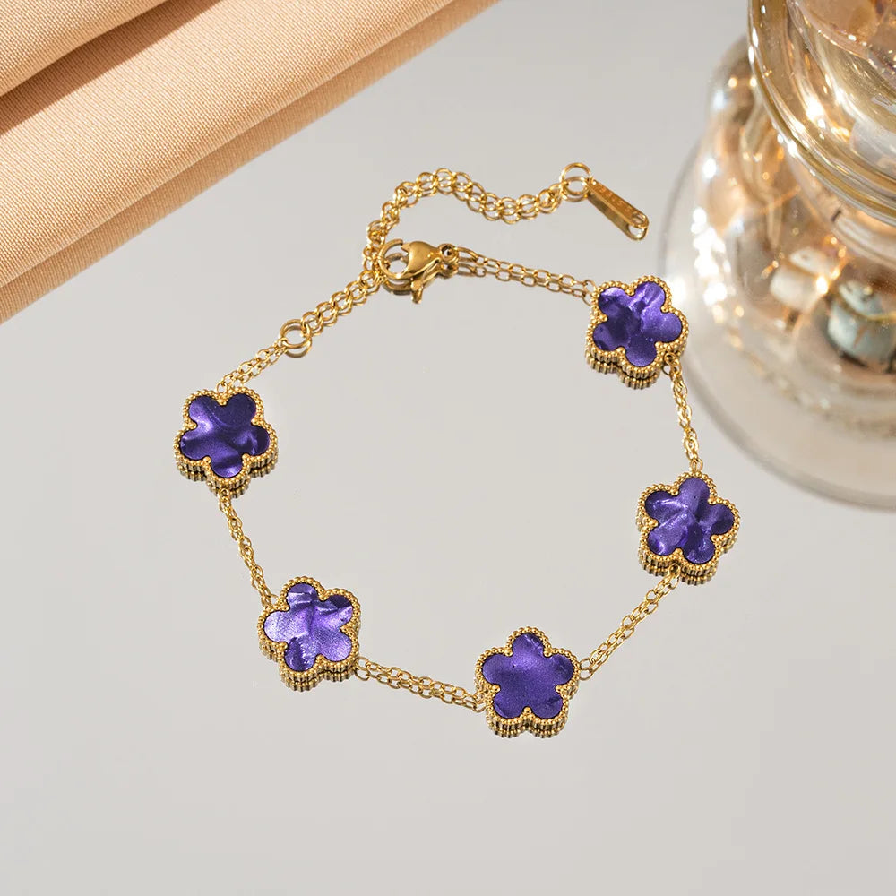 Lucky Five-Petal Flower Bracelet -