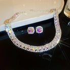 Green Necklace & Stud Earrings -