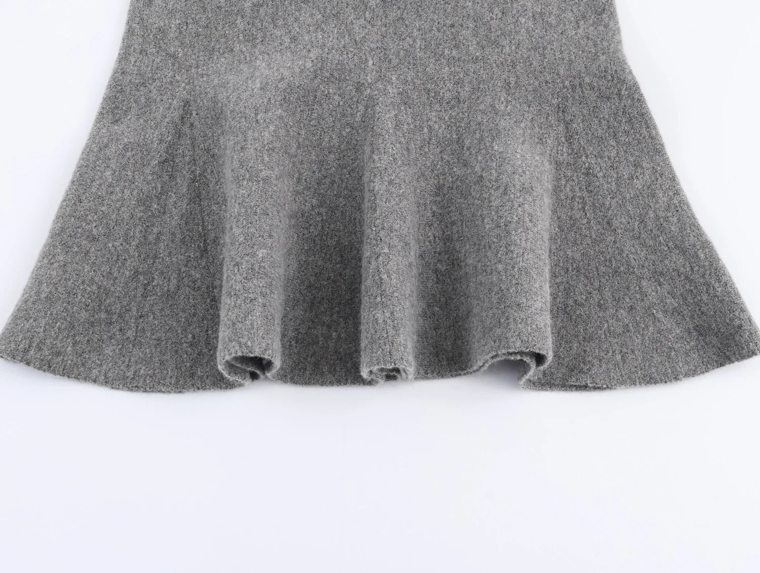 Women's Knitted Mini Skirt Set Long Sleeve -