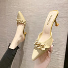 Baotou Half Drag Female Outside Wearing 2025 Summer New Fairy Wind Thin Heel Sandals High Heel Muller Slippers Slippers Women -