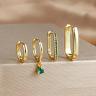 4PCS Gold Plated U-shape Hoop Earrings -