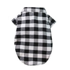 Dress your pet in a stylish plaid and striped shirt—perfect for adding a touch of sophistication to your furry friend's wardrobe! -