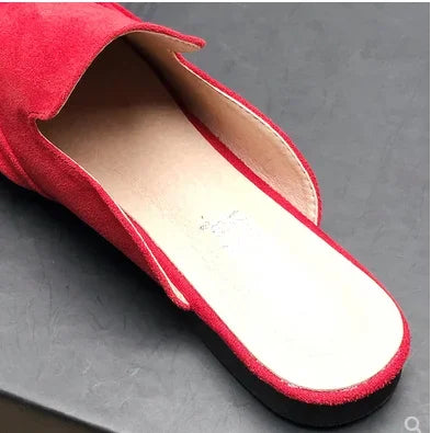 Female Simple Sewing Plain Shoes Outdoor Pointy Toe Slides Camel Blue Soft Sole Wide Fitting 48-33 2022 New Arrivals De Mujer -
