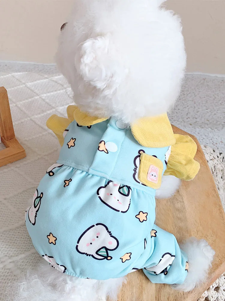 Keep your dogs comfortable at home with these cozy pet clothes—ideal for lounging and relaxing in style! -