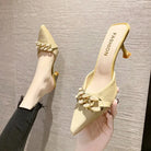 Baotou Half Drag Female Outside Wearing 2025 Summer New Fairy Wind Thin Heel Sandals High Heel Muller Slippers Slippers Women -