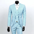 Spring Autumn New Fashion Men's Trendy Slim Business Solid Color 3 Pieces of Suits Sets Single Greasted Blazers Waistcoat Pants -